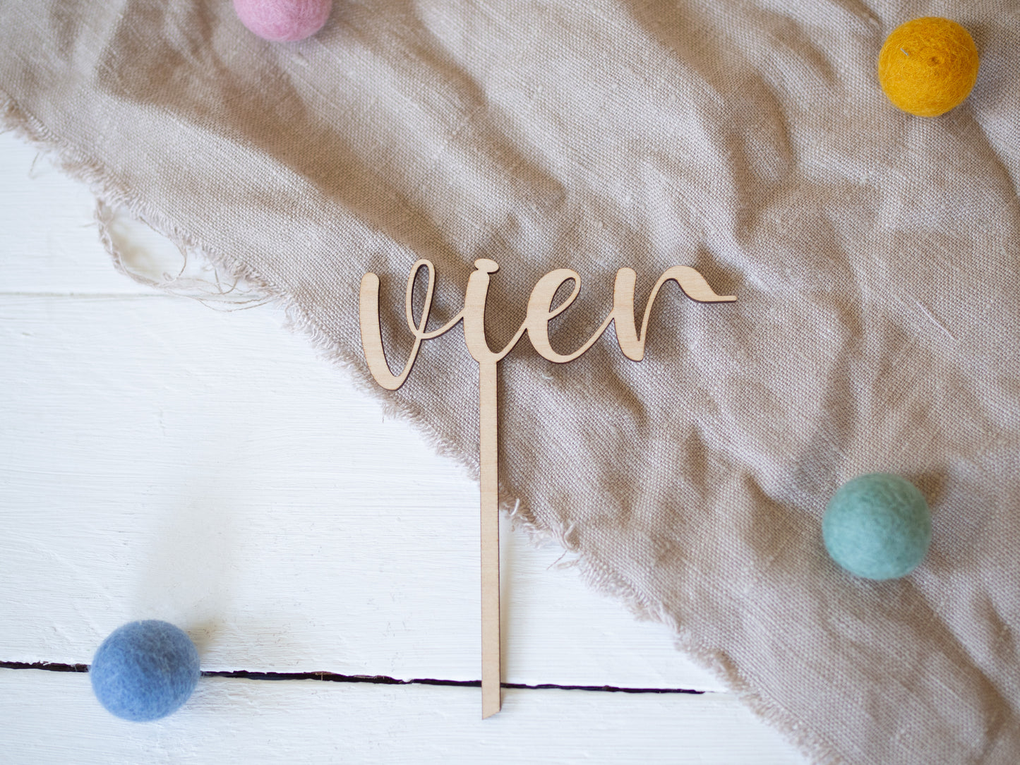 Caketopper "vier"
