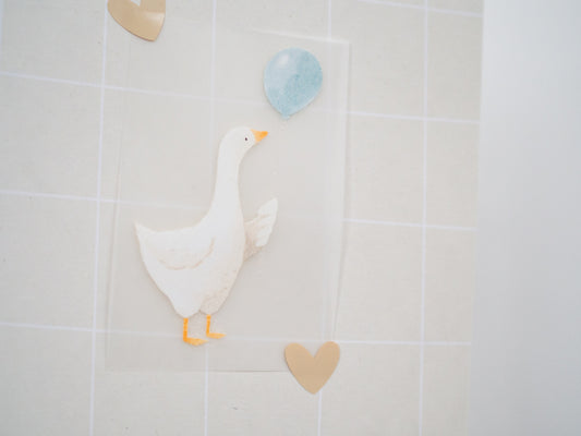 Bügelbild Gans mit Ballon