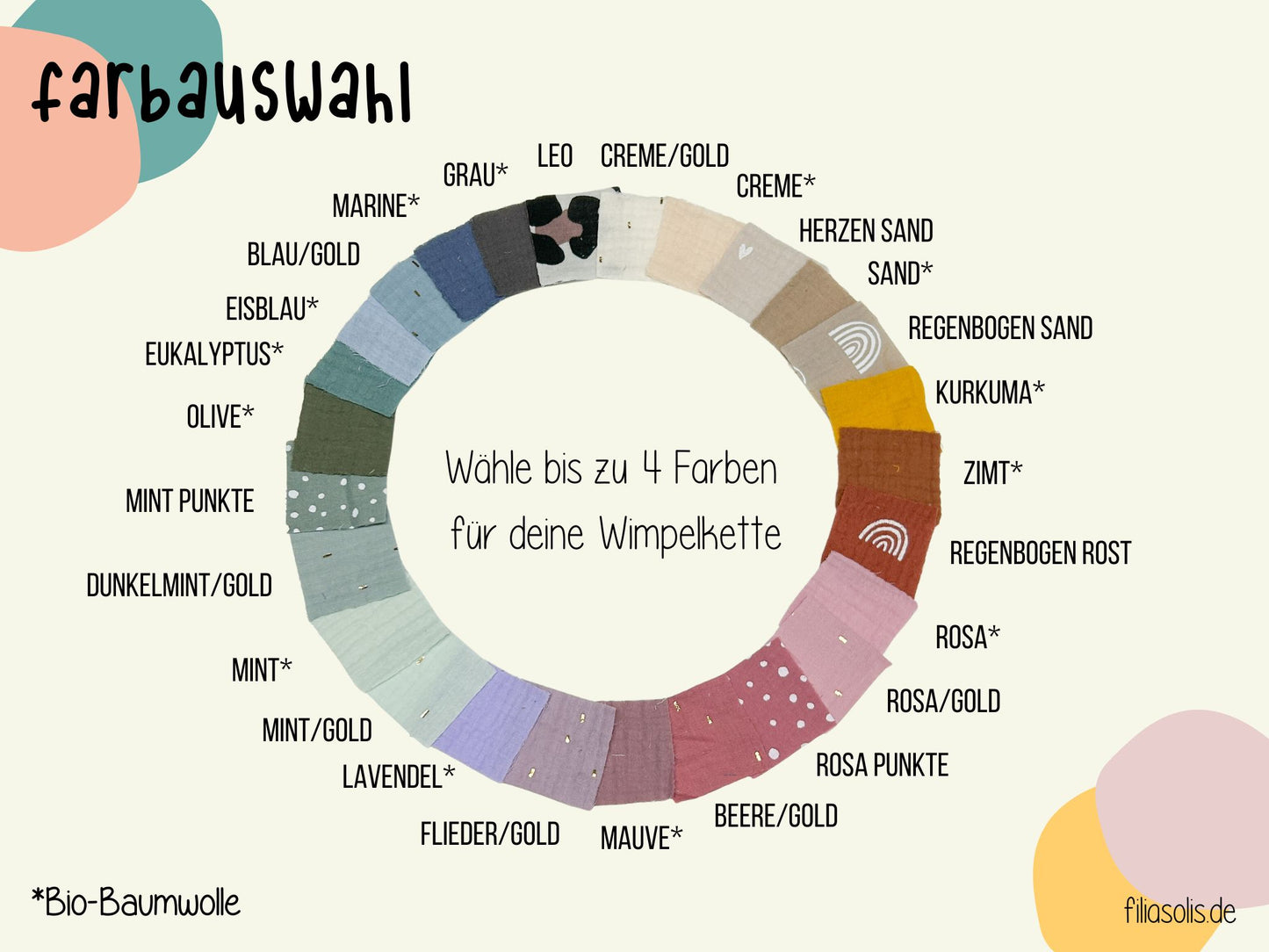 mix&match Wimpelkette aus Musselin