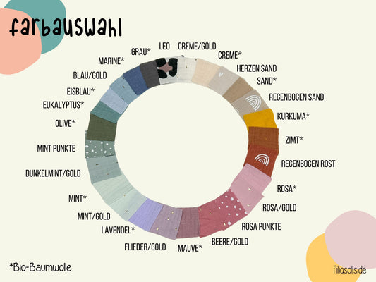 3er Set Musselintuch mit Druckknopf