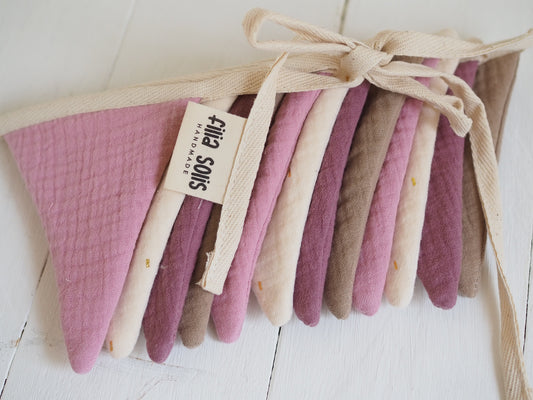 Wimpelkette rosa/creme