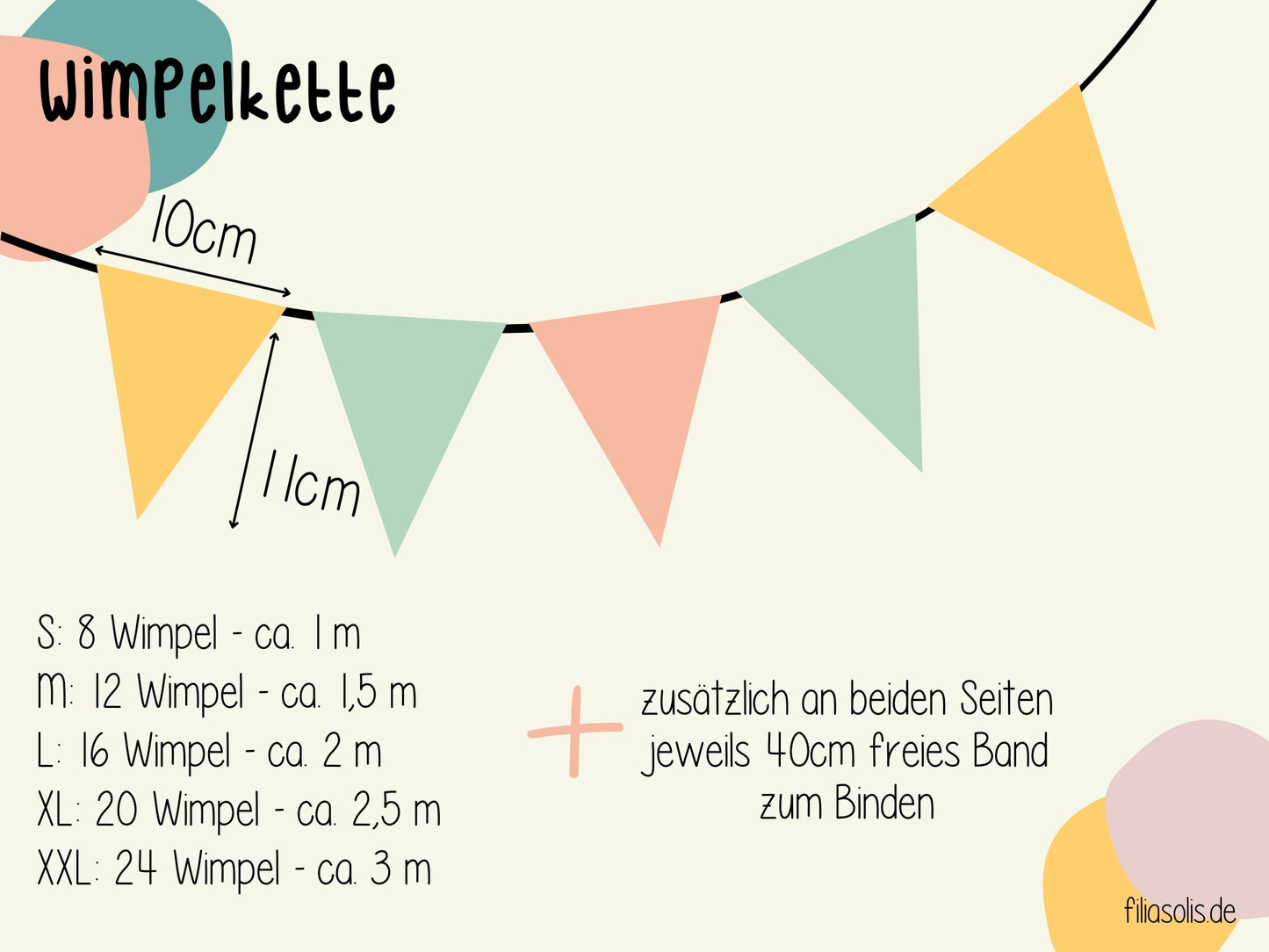 Wimpelkette rosa/creme