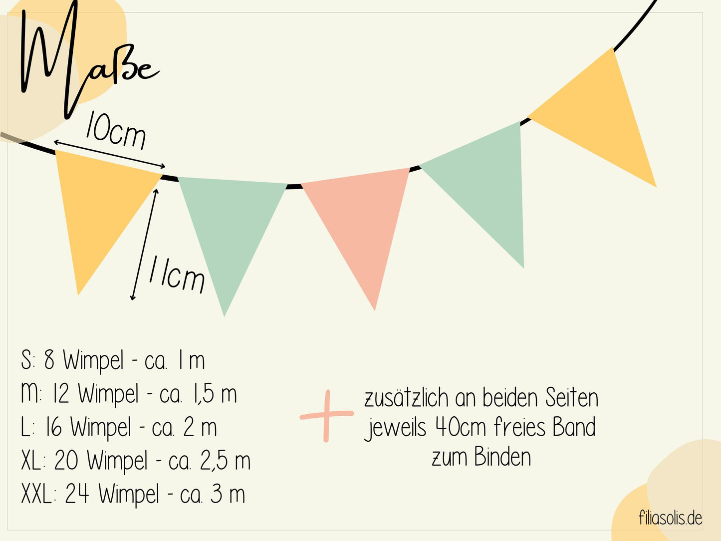 Wimpelkette olive/zimt