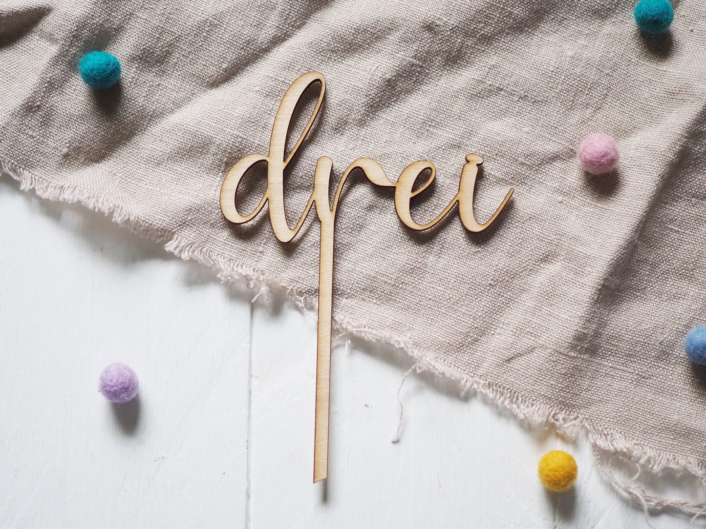 Caketopper "drei"