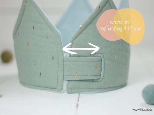 Geburtstagskrone DUNKELMINT mit Gold