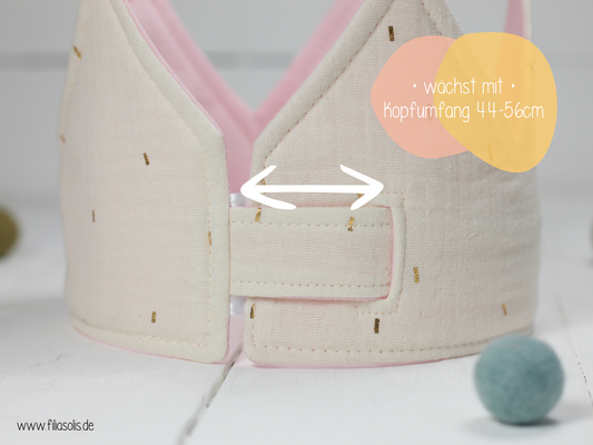 Geburtstagskrone CREME mit Gold