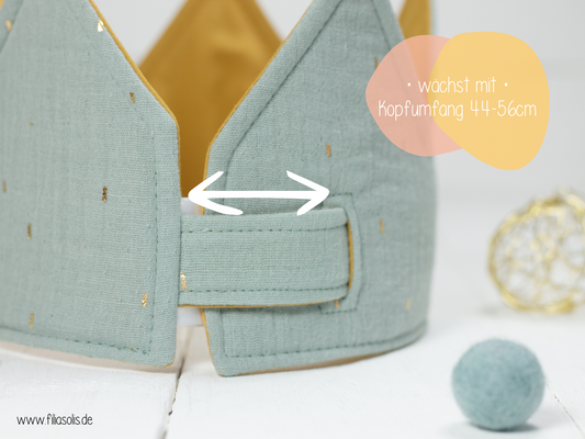 Geburtstagskrone DUNKELMINT mit Gold