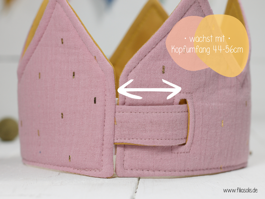 Geburtstagskrone ROSA mit Gold