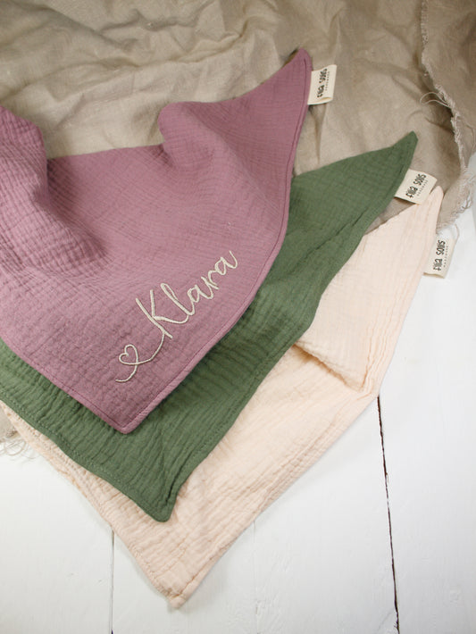 Musselintuch zum Binden mit Bestickung