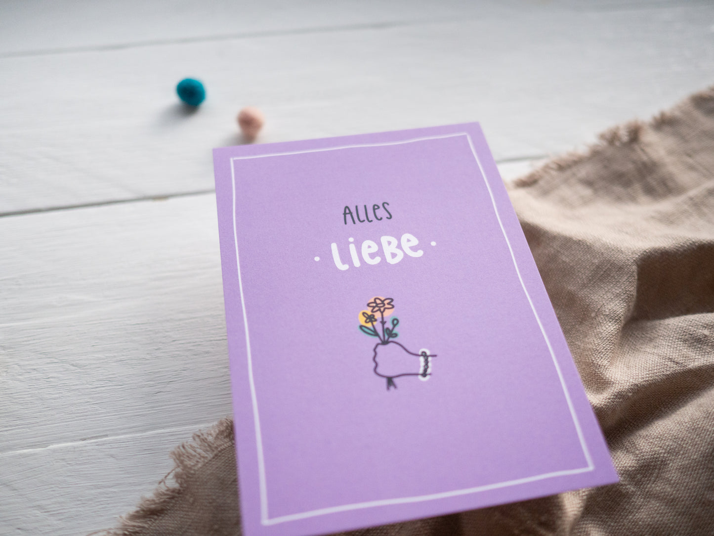 Postkarte "Alles Liebe" Glückwunschkarte